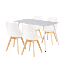  Ravena 4+1 étkező garnitúra fehér-fehér bútor