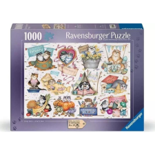 Ravensburger 1000 db-os Puzzle - Crazy Cats - Cicanaptár 12001452 (4005555014522) puzzle, kirakós