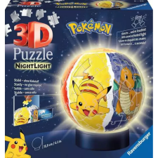 Ravensburger 3D puzzle játék 72 darabos Pokémon gömb LED világítással puzzle, kirakós