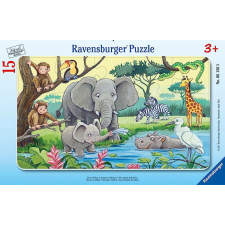 Ravensburger Afrika állatai - 15 darabos keretes puzzle (6136) puzzle, kirakós