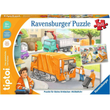 Ravensburger Kis felfedezők: Szemétszállítás 2 x 12 darabos tiptoi Oktató Puzzle (00172) kreatív és készségfejlesztő