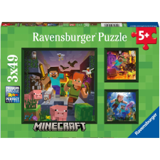 Ravensburger Puzzle 056217 Minecraft Biomes 3x49 db (4005556056217) puzzle, kirakós