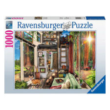 Ravensburger Puzzle 1000 db - Vöröserdő, házikó puzzle, kirakós
