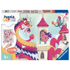 Ravensburger Puzzle & Play Sárkány a kastélyon, ​​2x24 darab puzzle, kirakós