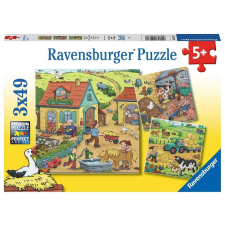 Ravensburger Ravensburger puzzle a farmon 3x49 darab puzzle, kirakós