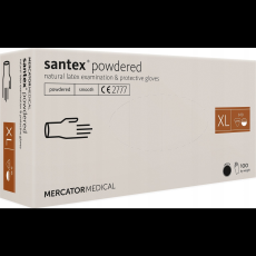 RAW-POL Gumikesztyű Egyszer Használatos Latex Púderes Fehér Xl 10 (RMM-SANTEXFT KR XL)