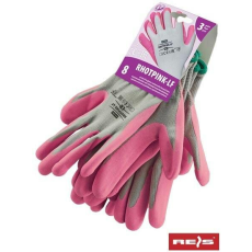 RAW-POL Latexbe merített védőkesztyű RHOTPINK-LF lady 9