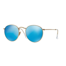 Ray-Ban RB3447 112/4L ROUND METAL MATTE GOLD BLUE MIRROR POLAR napszemüveg