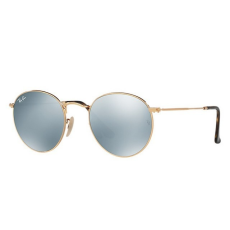 Ray-Ban RB3447N 001/30 ROUND METAL SHINY GOLD GREY FLASH napszemüveg