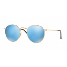 Ray-Ban RB3447N 001/9O ROUND METAL SHINY GOLD LIGHT BLUE FLASH napszemüveg napszemüveg