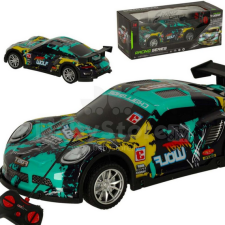  RC távirányítós sportautó (kék-sárga) autópálya és játékautó