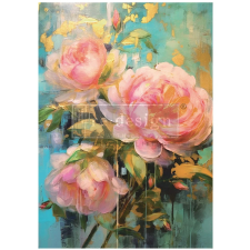 Re-Design with Prima Decoupage Fiber Bold Blooms Decoupage papír A1 (1 db) decoupage papír