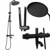  Rea Lungo - Termosztátos Zuhanygarnitúra - Fekete Metallic