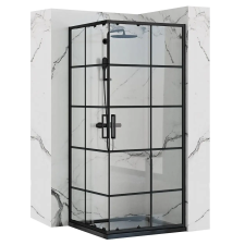Rea Rea Concept Sarok Zuhanykabin - Fekete - 90x90 cm - Easy Clean kád, zuhanykabin