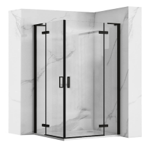 ﻿Rea Rea Hugo zuhanykabin 90x90 cm négyzet fekete félmatt/átlátszó üveg REA-K6601 kád, zuhanykabin