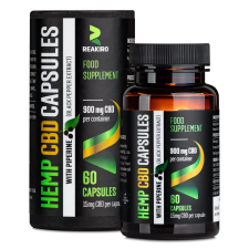 REAKIRO teljes spektrumú vegán kapszula piperinnel 60db 900mg CBD vitamin és táplálékkiegészítő