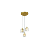 Reality Elmo Pendant lamp 3-ltmetal galvanized gold matt Crownie shade w D12*H11cm clear glass 3 x E14, max. 40W bulb not inclsize: D25*H120 cm - REAL-338803-36