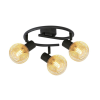 Reality Loretto 3lt G shape spot black, Shade galvanized gold mattsize:∅460*165mmmetal shade:∅100*80mm3*E14 bulb not incl. - REAL-830733-30