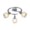 Reality Megan  3lt G spot lamp,chrome3*E14 bulb excl.sand-blasting glass with clear wavelines+chrome metal ring onbottom,glass Dia:9cmtube Dia:25cm,canopy Dia:8cm - REAL-831033-06