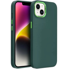 Realme C55, Szilikon tok, közepesen ütésálló, fémhatású kamera keret, Frame Case, zöld tok és táska