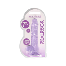 REALROCK - áttetsző élethű dildó - lila (17cm) műpénisz, dildó