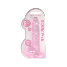 REALROCK - áttetsző élethű dildó - pink (19cm) műpénisz, dildó
