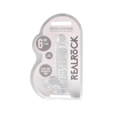 REALROCK - áttetsző élethű dildó - víztiszta (15cm) műpénisz, dildó