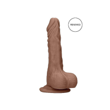 REALROCK Dong 7 - élethű, herés dildó (17cm) - sötét natúr műpénisz, dildó