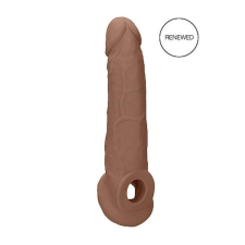  RealRock Penis Sleeve 9 - péniszköpeny (23cm) - sötét natúr péniszköpeny