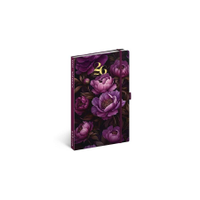 REALSYSTEM Határidőnapló REALSYSTEM 130x210 mm 2 hét oldalpáronként sárga lapos Purple flowers 2026. határidőnapló