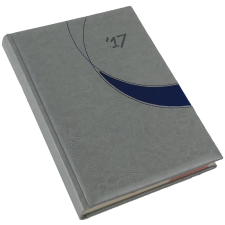 REALSYSTEM Prémium-M A5 napi beosztású határidőnapló, Szürke határidőnapló