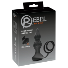 Rebel 2in1 - akkus, rádiós anál vibrátor péniszgyűrűvel (fekete) anál