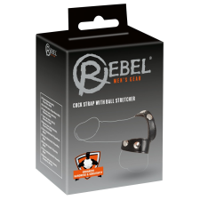 Rebel Cock Strap - szegecses here- és péniszgyűrű (fekete) péniszgyűrű