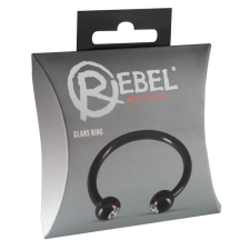 Rebel Rebel Glans Ring - strasszos makkgyűrű ékszer (fekete) péniszgyűrű