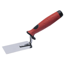 Rebiop Rozsdamentes gipszelő kanál gumi nyéllel 120 mm kőműves és burkoló szerszám
