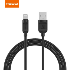 Recci KAB RECCI RCL-P100B Lightning-USB kábel, fekete - 1m kábel és adapter
