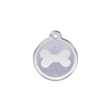 Red Dingo Csillámos Rozsdamentes csont mintás acél biléta ezüst nyakörv, póráz, hám kutyáknak