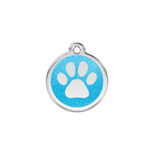 Red Dingo Csillámos Rozsdamentes mancs mintás acél biléta világoskék nyakörv, póráz, hám kutyáknak