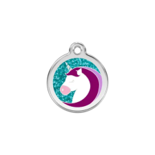 Red Dingo Csillámos Rozsdamentes unikornis mintás acél biléta nyakörv, póráz, hám kutyáknak