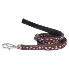 Red Dingo Pink Spots Brown póráz 100-180 cm Large nyakörv, póráz, hám kutyáknak