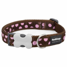 Red Dingo Pink Spots Brown XS kutya nyakörv nyakörv, póráz, hám kutyáknak