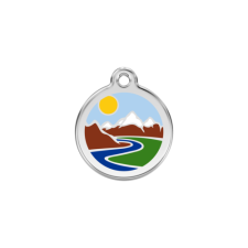 Red Dingo Rozsdamentes hegyek mintás acél biléta nyakörv, póráz, hám kutyáknak