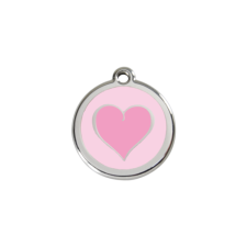 Red Dingo Rozsdamentes hot pink szív mintás acél biléta rózsaszín nyakörv, póráz, hám kutyáknak