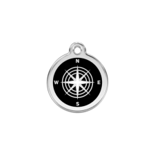 Red Dingo Rozsdamentes iránytű mintás acél biléta nyakörv, póráz, hám kutyáknak