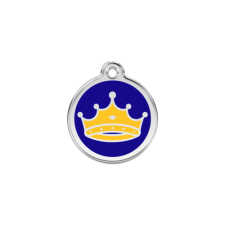 Red Dingo Rozsdamentes királyi korona mintás acél biléta nyakörv, póráz, hám kutyáknak