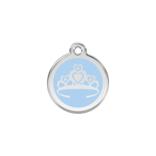 Red Dingo Rozsdamentes korona mintás acél biléta világoskék nyakörv, póráz, hám kutyáknak