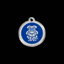 Red Dingo Rozsdamentes kutya mintás acél biléta sötétkék nyakörv, póráz, hám kutyáknak