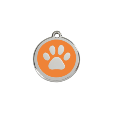 Red Dingo Rozsdamentes mancs mintás acél biléta narancssárga nyakörv, póráz, hám kutyáknak