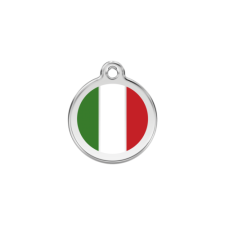 Red Dingo Rozsdamentes olasz zászló mintás acél biléta nyakörv, póráz, hám kutyáknak