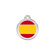 Red Dingo Rozsdamentes spanyol zászló mintás acél biléta nyakörv, póráz, hám kutyáknak